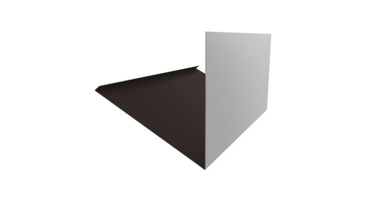 Планка примыкание верхнее к трубе фальц 0,45 PE с пленкой RR 32 темно-коричневый (2м)