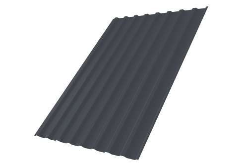 Профнастил С20В 0,5 Satin с пленкой RAL 7024 мокрый асфальт