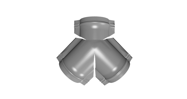 Тройник Y конька полукруглого 0,5 Satin с пленкой RAL 7004 сигнальный серый