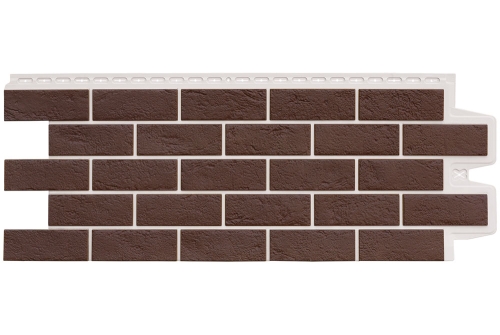 Фасадная панель GL Состаренный кирпич Design Plus каштан с белым швом