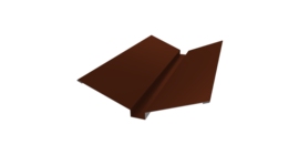 Планка ендовы верхней 115х30х115 0,45 PE с пленкой RAL 3009 оксидно-красный (3м)