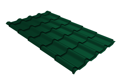 Металлочерепица камея Grand Line 0,45 Drap TX RAL 6005 зеленый мох