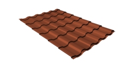 Металлочерепица кредо Grand Line 0,45 Drap TR RAL 8004 терракота