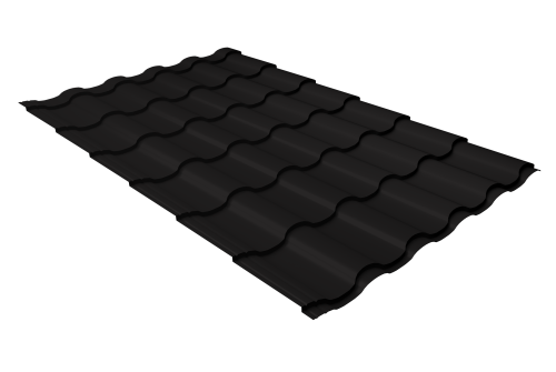 Металлочерепица кредо Grand Line 0,45 Drap-double TX RAL 9005 черный