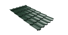Металлочерепица  квинта плюс Grand Line c 3D резом 0,45 Drap ST RAL 6005 зеленый мох