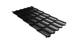 Металлочерепица  квинта плюс Grand Line c 3D резом 0,45 PE RAL 9005 черный