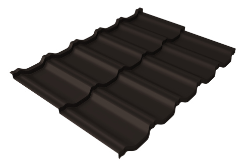 Металлочерепица модульная квинта uno GL 0,45 Drap TX RR 32 темно-коричневый