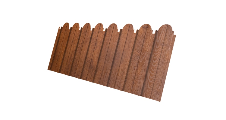 Профнастил C10A фигурный 0.45 Print-Double Premium с пленкой Golden Wood Fresh