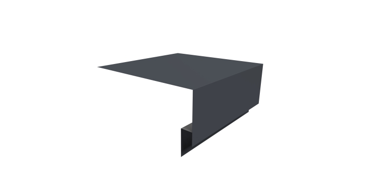 Планка околооконная сложная Блок-хаус new 200х75х27 0,5 Satin Matt RAL 7024 мокрый асфальт (3м)