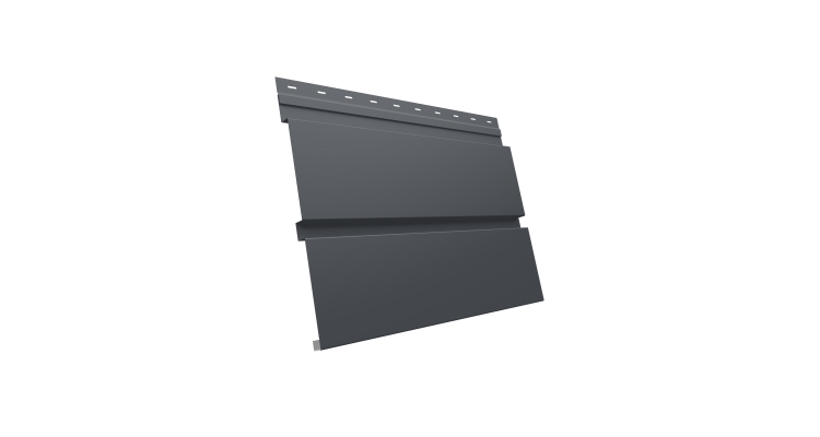 Софит металлический Квадро Брус без перфорации 0,45 Drap ST с пленкой RAL 7024 мокрый асфальт