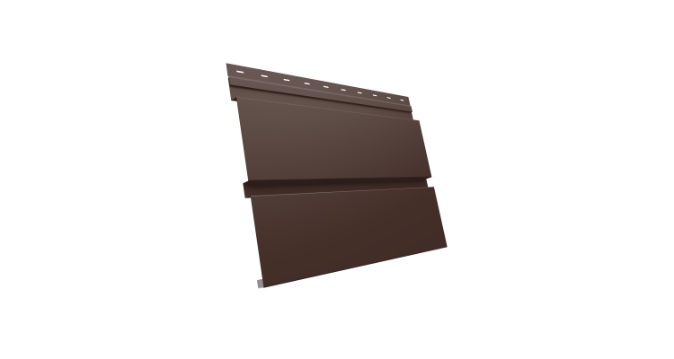 Софит металлический Квадро Брус без перфорации 0,45 Drap TX с пленкой RAL 8017 шоколад