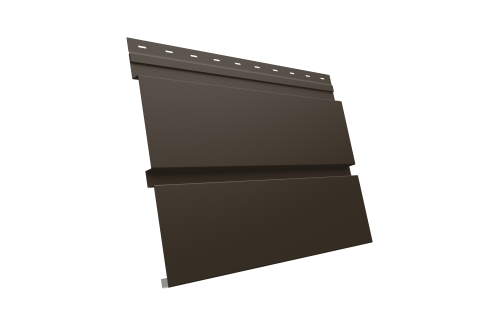 Софит металлический Квадро Брус без перфорации 0,5 Satin с пленкой RR 32 темно-коричневый
