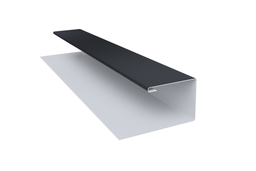 Планка П-образная Экобрус Grand Line 0,45 PE с пленкой RAL 7024 мокрый асфальт (2м)