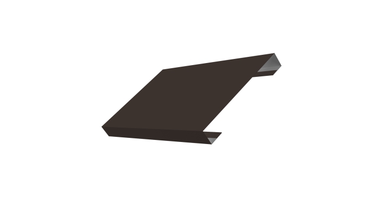 Ламель лицевая 150 забора жалюзи Texas стартовая/финишная для калиток и ворот 0,5 Satin Matt с пленкой RR 32 темно-коричневый