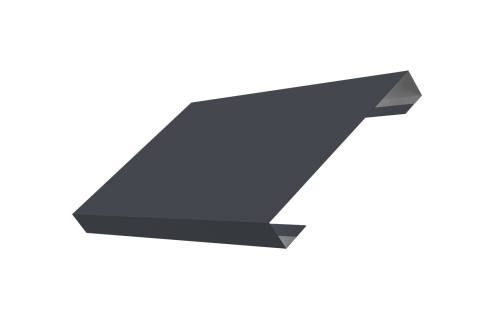 Ламель лицевая 150 забора жалюзи Texas стартовая/финишная для калиток и ворот 0,5 PurLite Matt с пленкой RAL 7024 мокрый асфальт