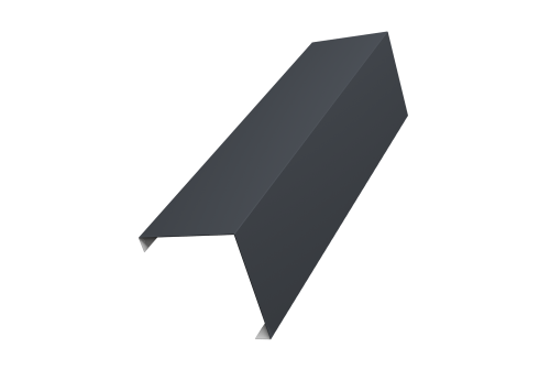 Декоративная накладка на столб универсальная угловая 62х55 для забора жалюзи 0,7 PE RAL 7024 мокрый асфальт (2,5м)