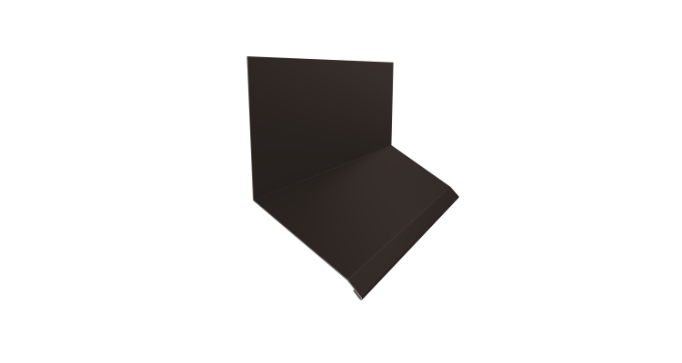 Планка примыкание верхнее к стене фальц Grand Line 150х130х20 0,5 Drap RR 32 темно-коричневый (2м)